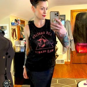 🌸4 for $20🌸 NWOT Express wm “Wild Hearts” mesh fashion sports muscle tank - M